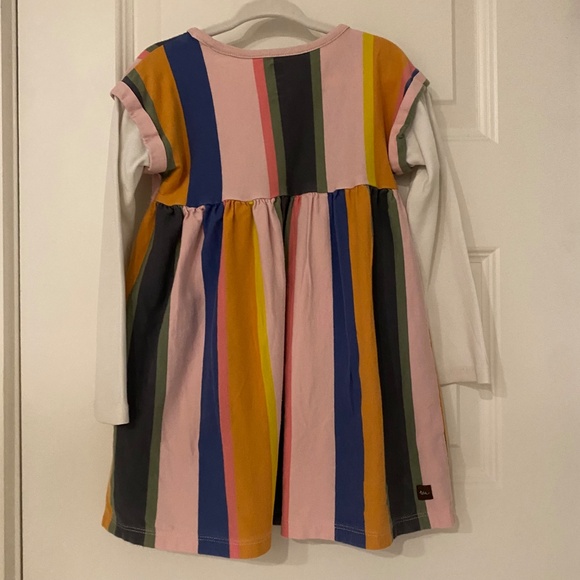 Tea Collection Multicolored Stripe Long Sleeved Dress, Size 4T - Picture 4 of 4